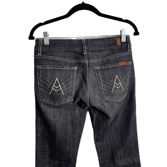 7 For All Mankind "A" Pocket Low Rise Flare Jeans Women's Size 27 U130133U-133U - Picture 7 of 12